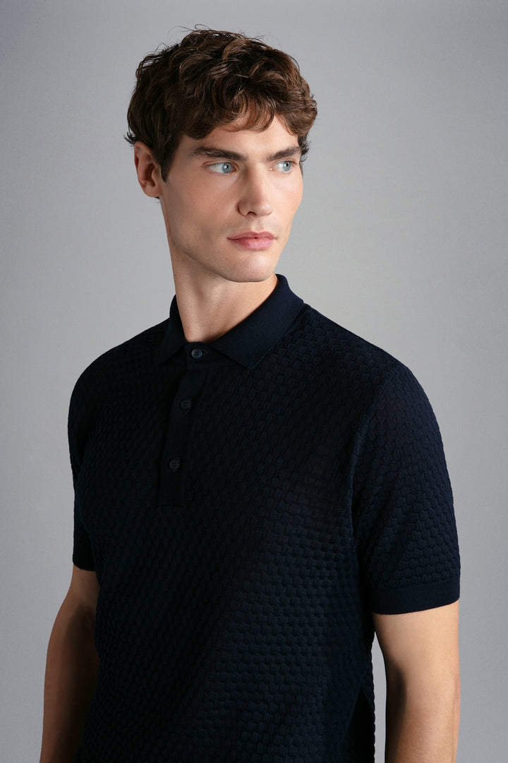 Textured polo shirt