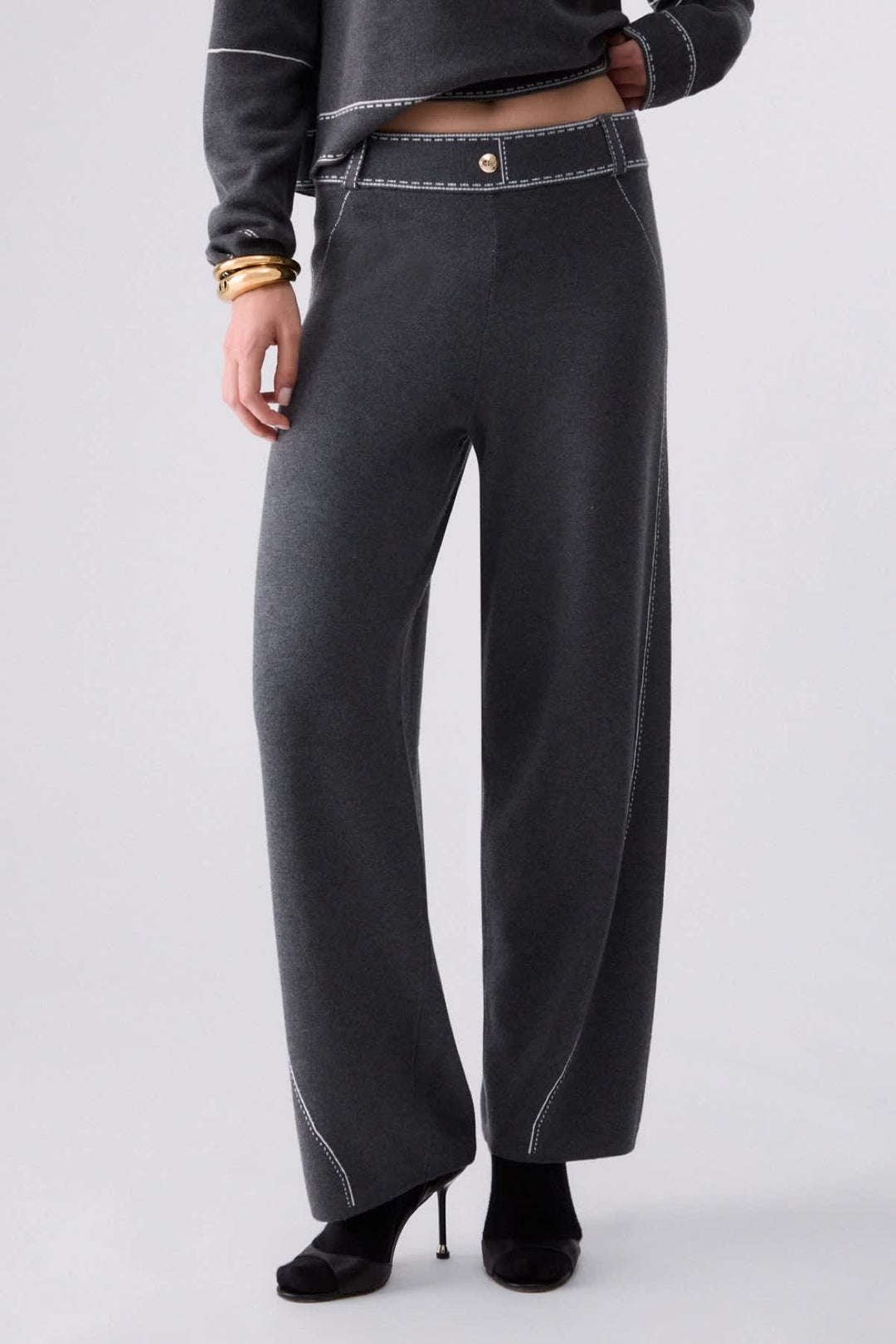 Jogging à surpiqûres contrastantes pour femme liujo