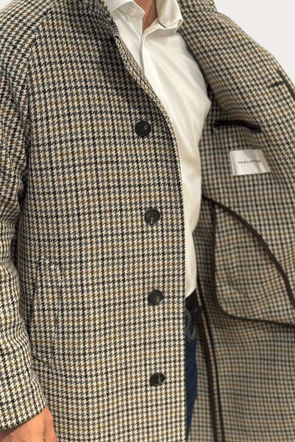 Houndstooth tweed coat