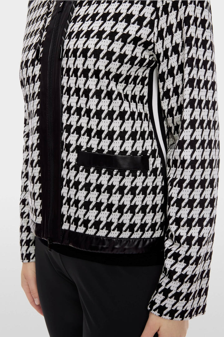 Houndstooth jacket with hood