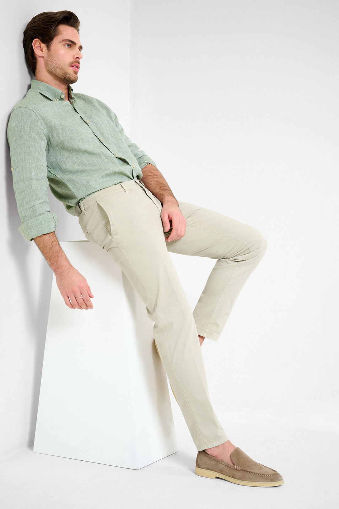 Silvio brushed cotton chinos