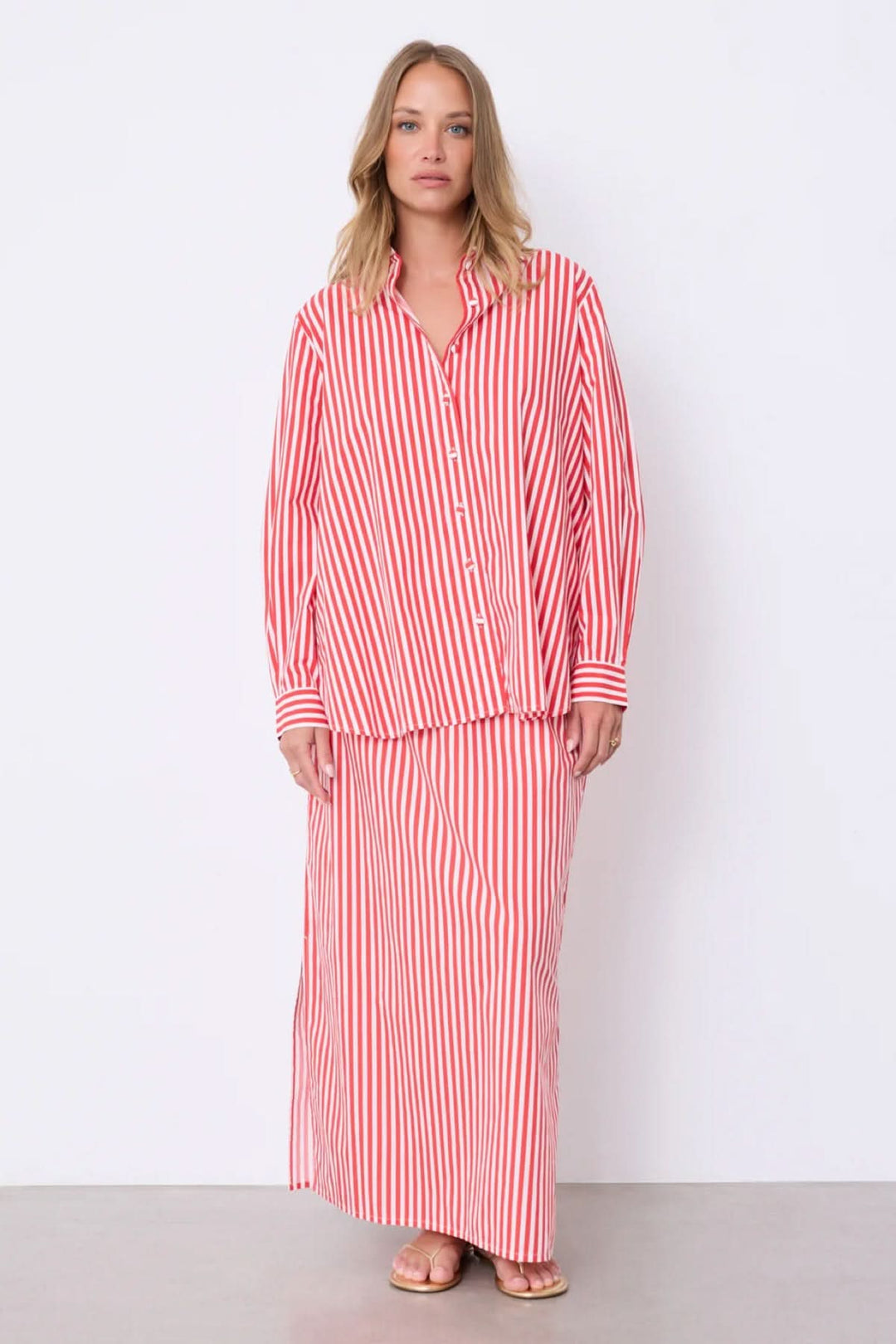 Althea Classic Flowy Striped Shirt Fit