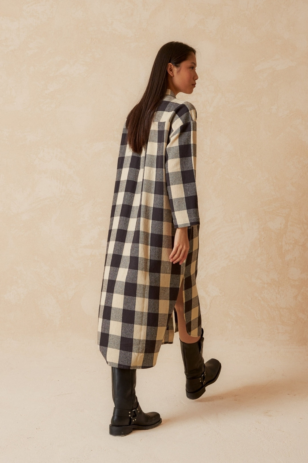 Long plaid coat