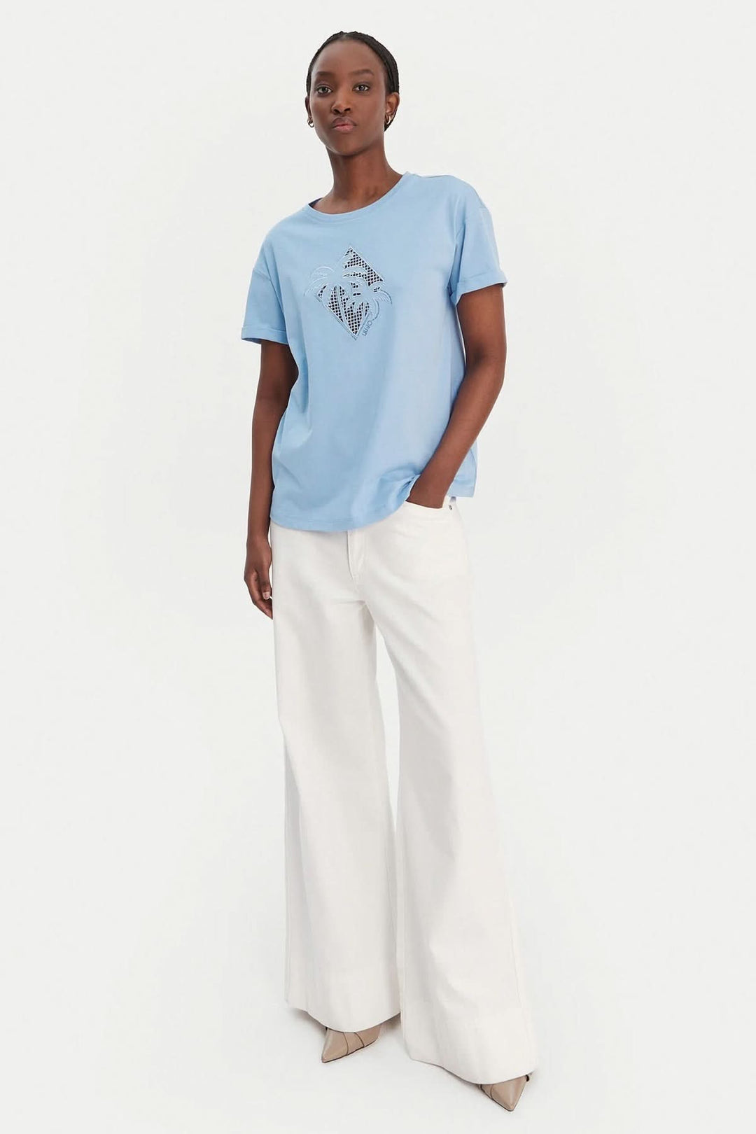 T-shirt with an openwork pattern