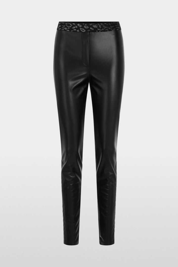 Legging en simili cuir noir vue de face pour femme Marc Cain