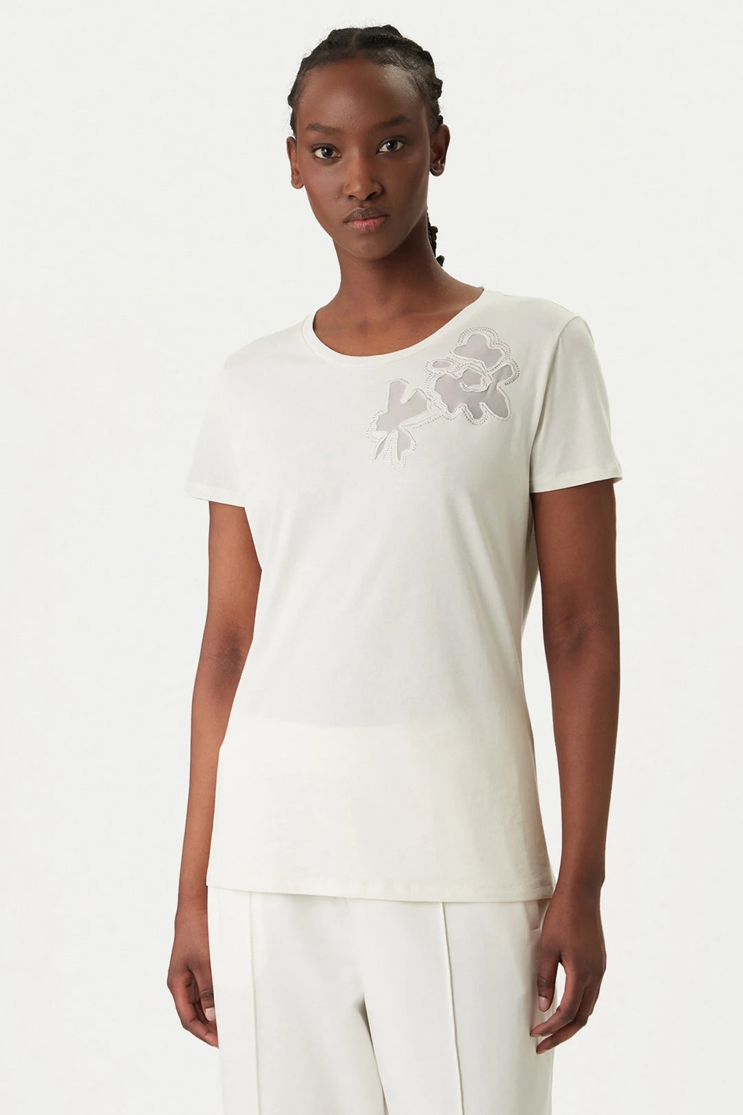T-shirt avec appliqué floral