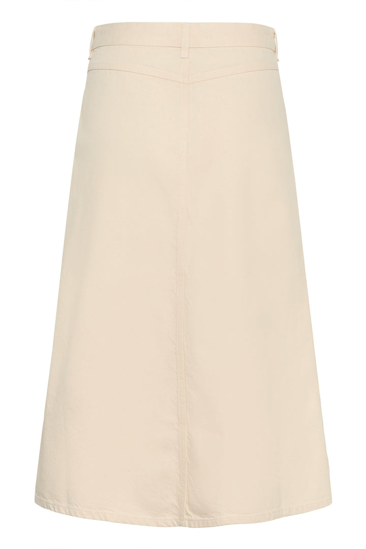 Jupe Dilys midi droite à poches plaquées