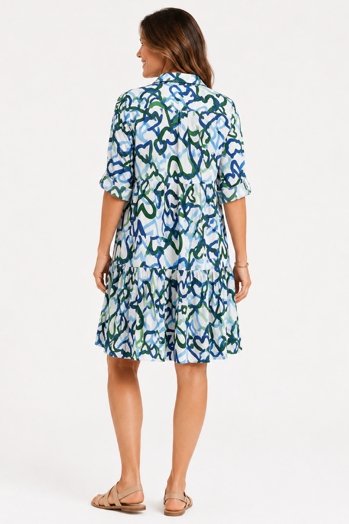 Flowy dress with abstract print