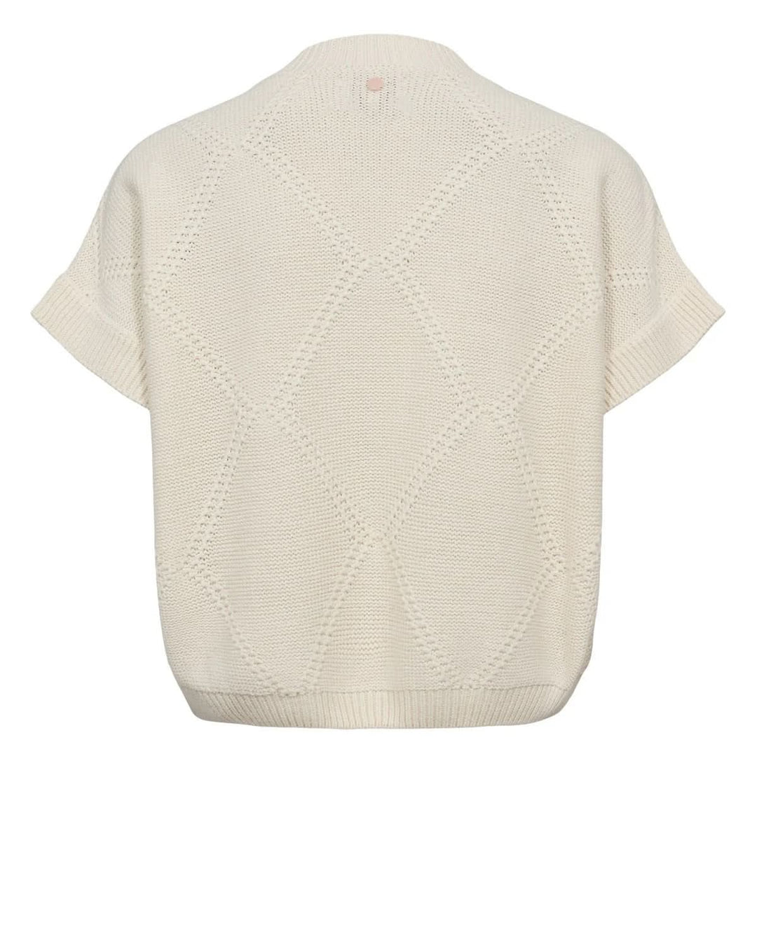 Short-sleeved embroidered knit sweater