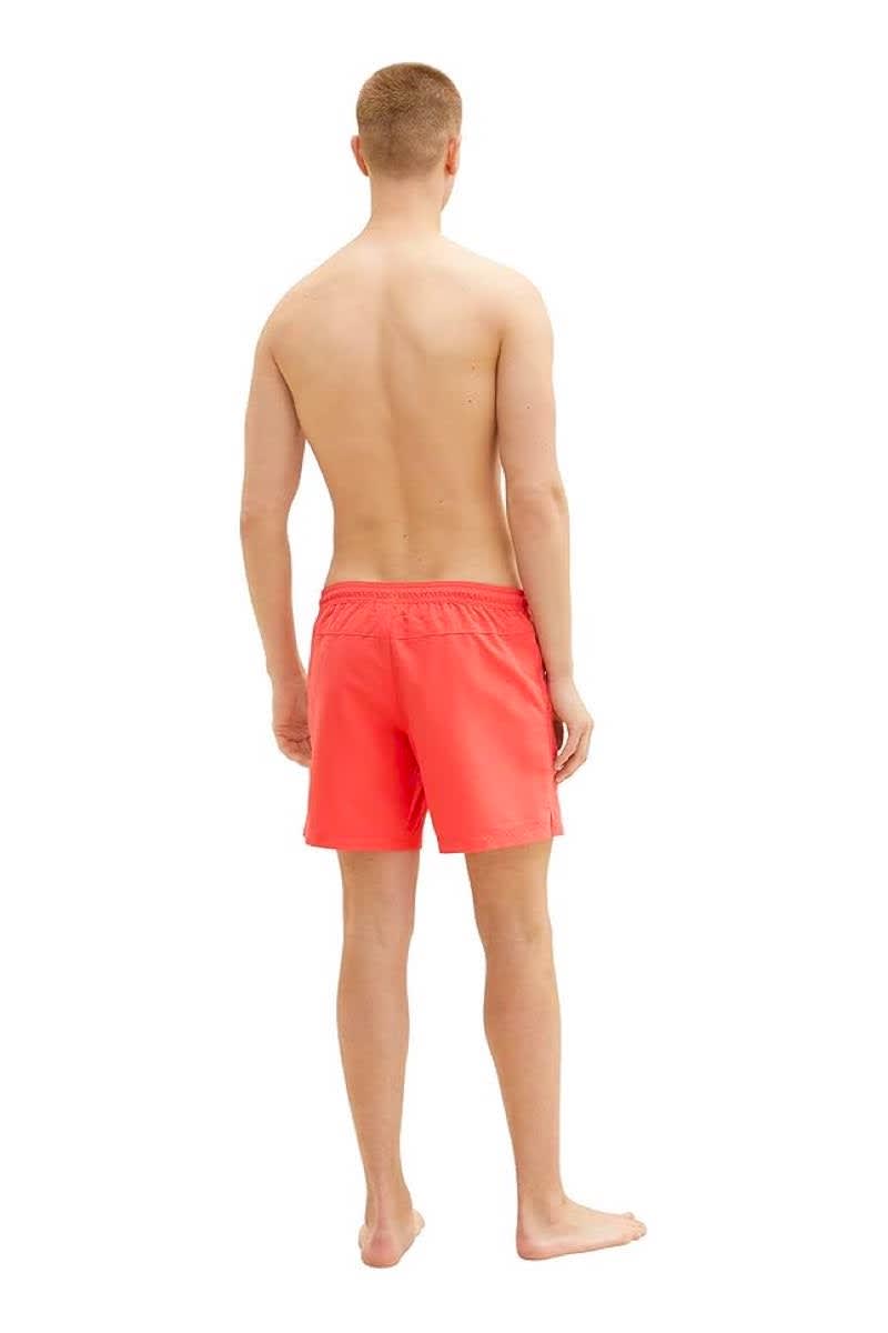 Side view of the red Tom Tailor men's swimsuit with adjustable drawstring - Valérie Simon