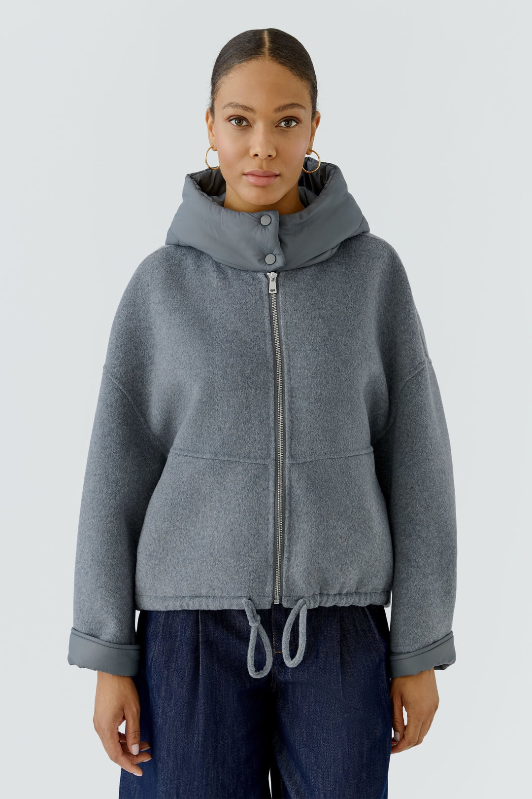 Manteau court à capuchon pour femme Oui