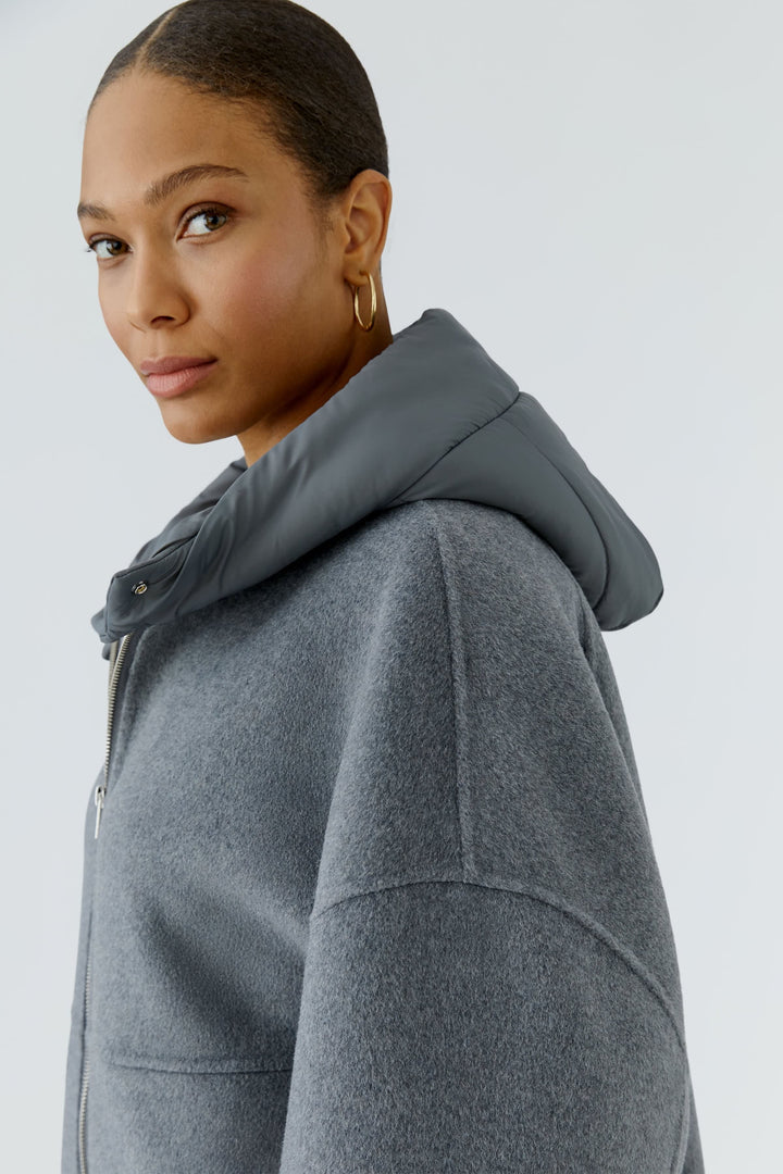 Manteau court à capuchon pour femme Oui