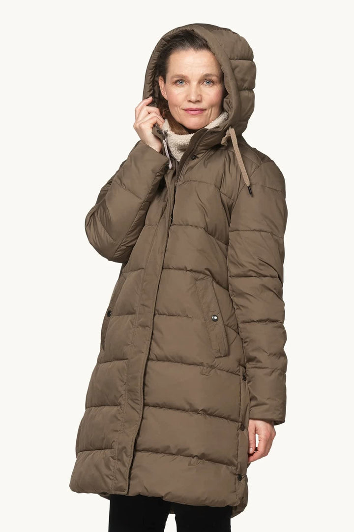 Manteau d’hiver matelassé long à capuchon pour femme Ilse Jacobsen