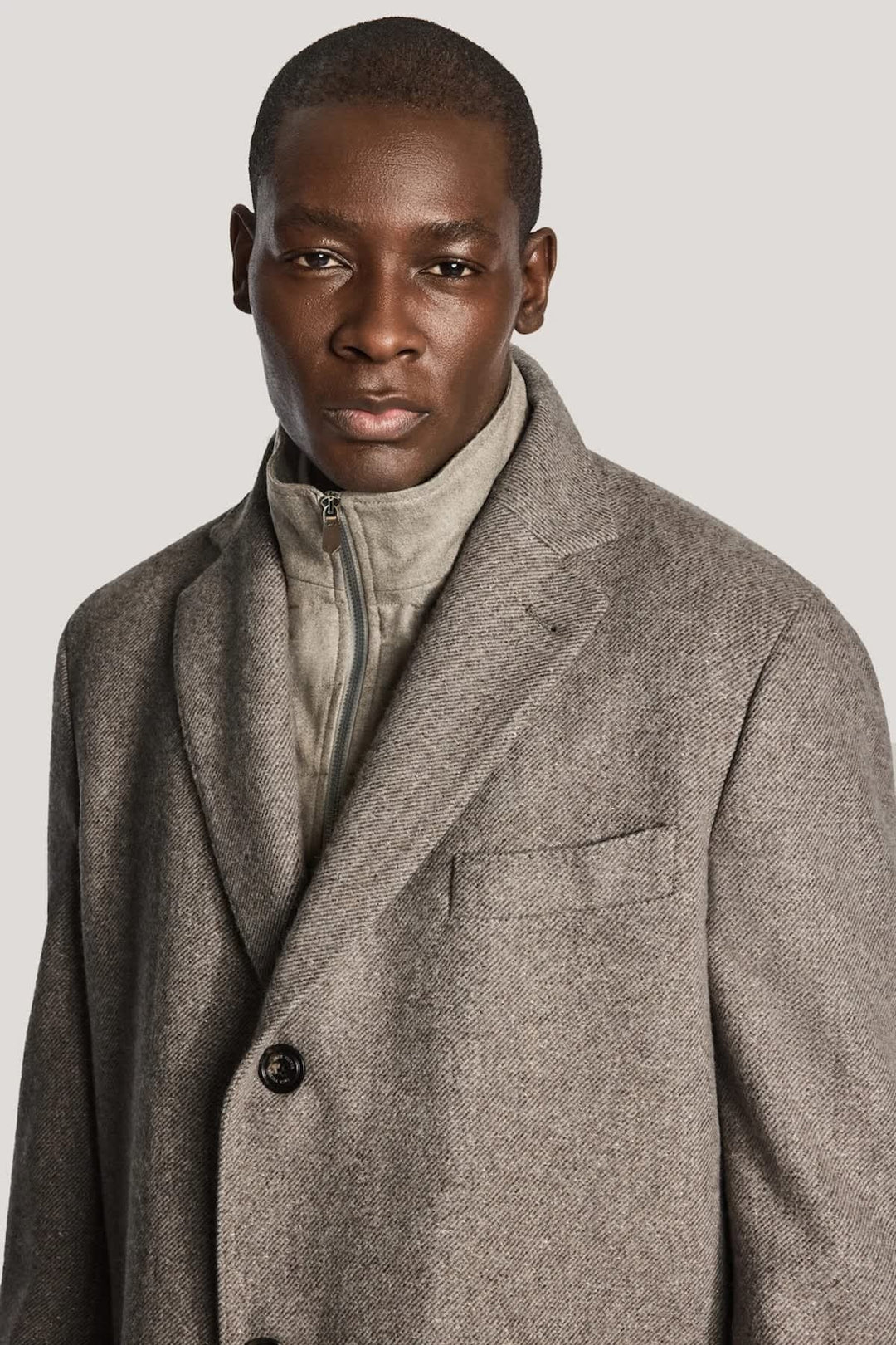 Manteau habillé en laine et soie avec plastron zippé pour homme Jack Victor