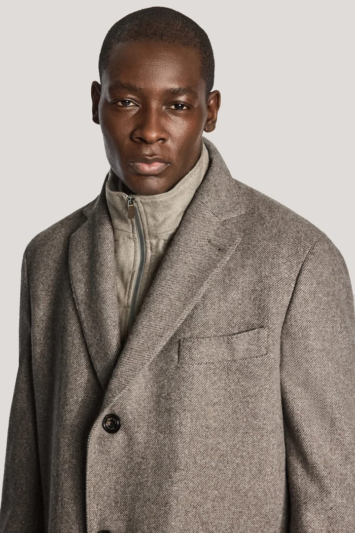 Manteau habillé en laine et soie avec plastron zippé pour homme Jack Victor