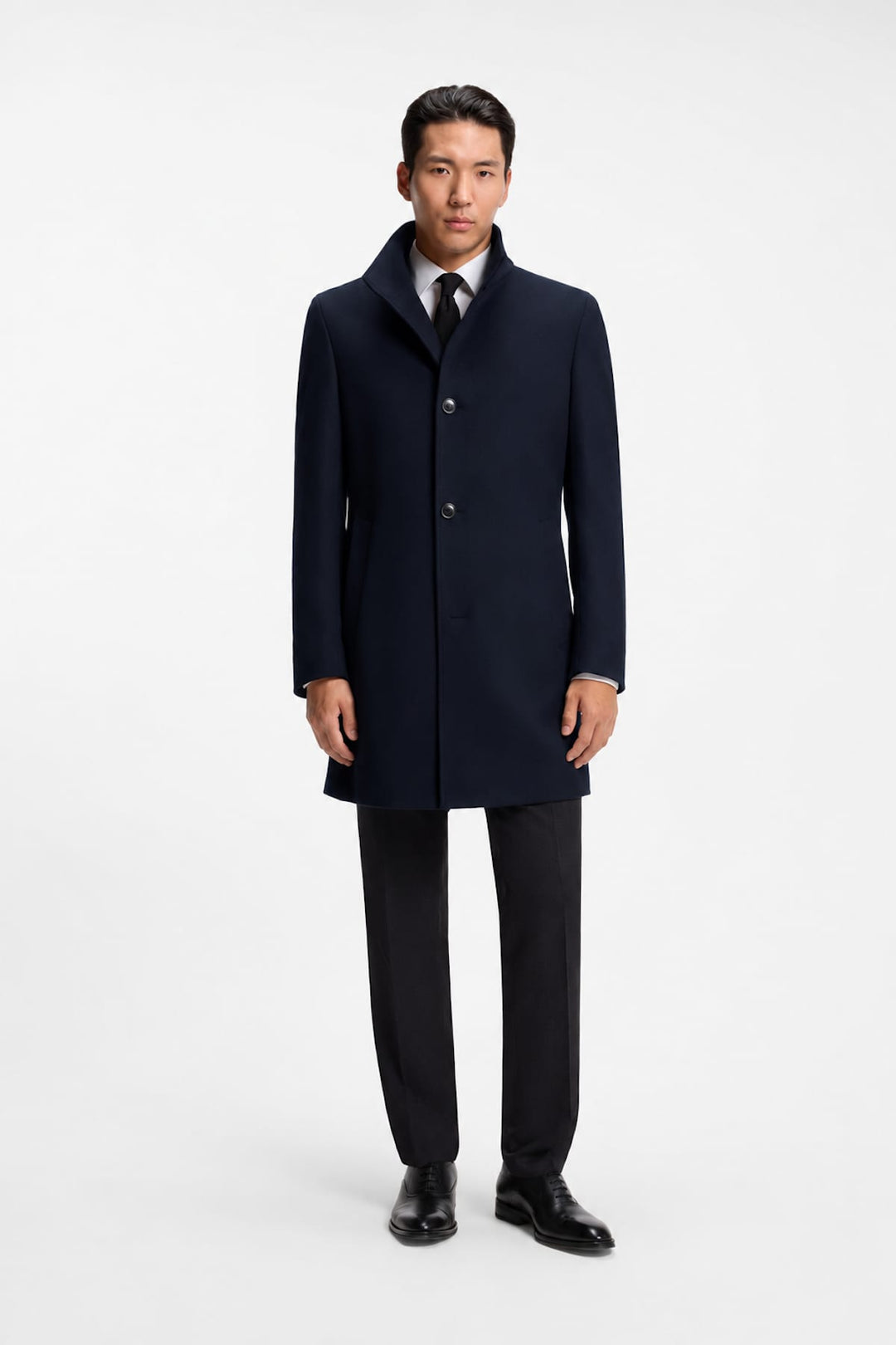 Manteau habillé à col montant Hugo Boss
