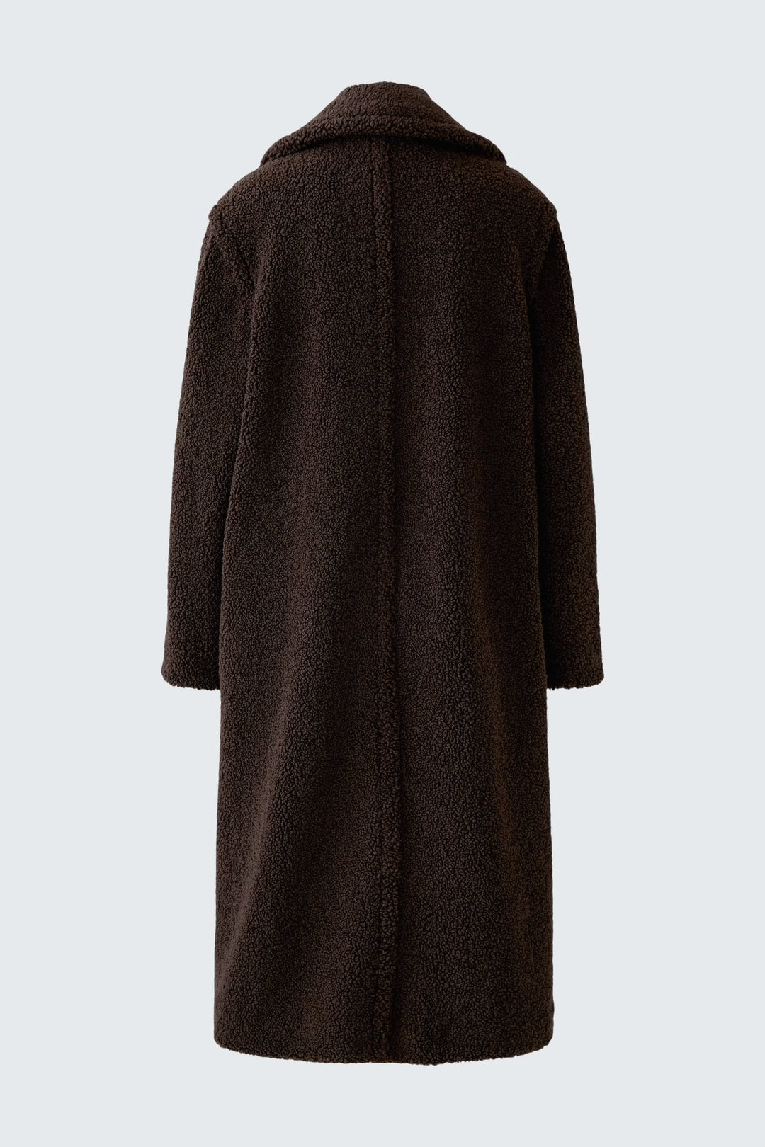 Vue de détail manteau long effet peluche marron Oui pour femme - Valérie Simon
