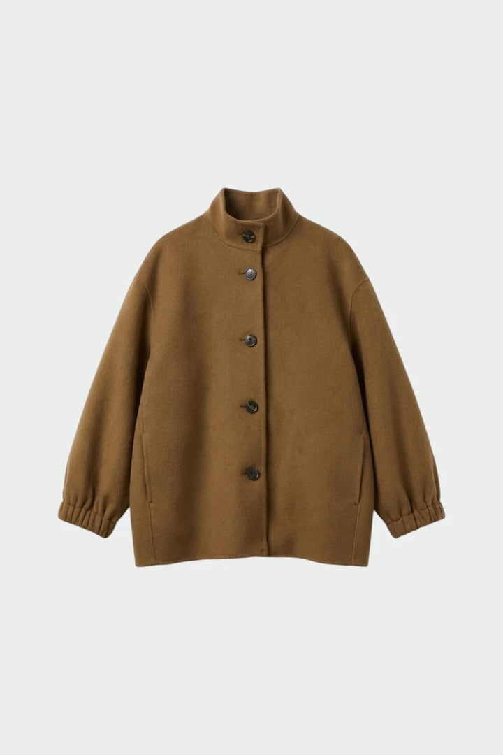 Manteau mi-long à col montant et manches bouffantes pour femme Indi &amp; cold