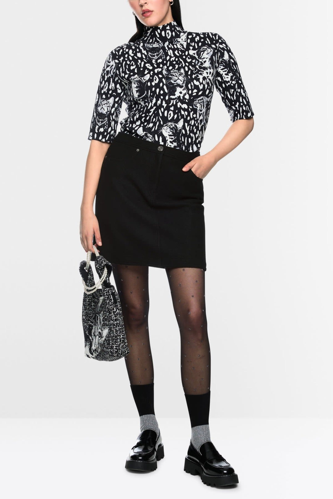 Mini-jupe en laine vierge pour femme Marc Cain