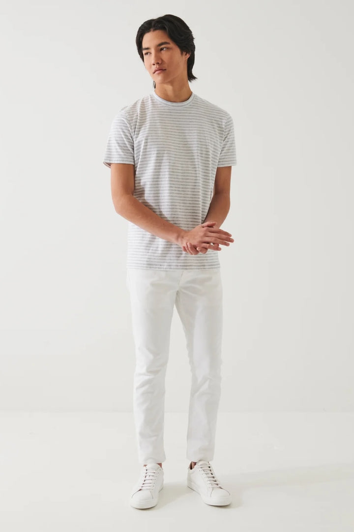 Striped T-shirt in stretch pima cotton