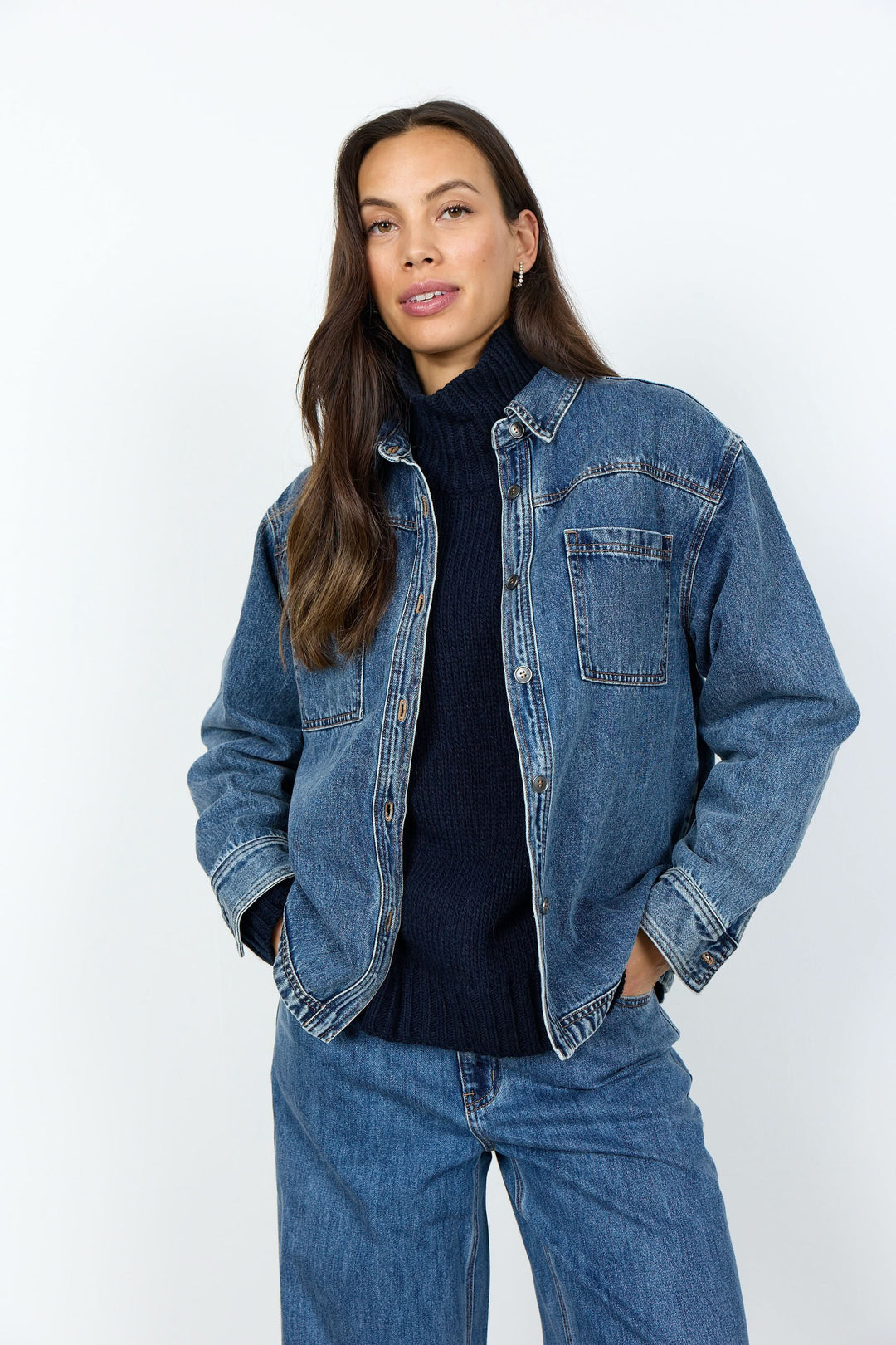 Veste Heda en jean à poches plaquées
