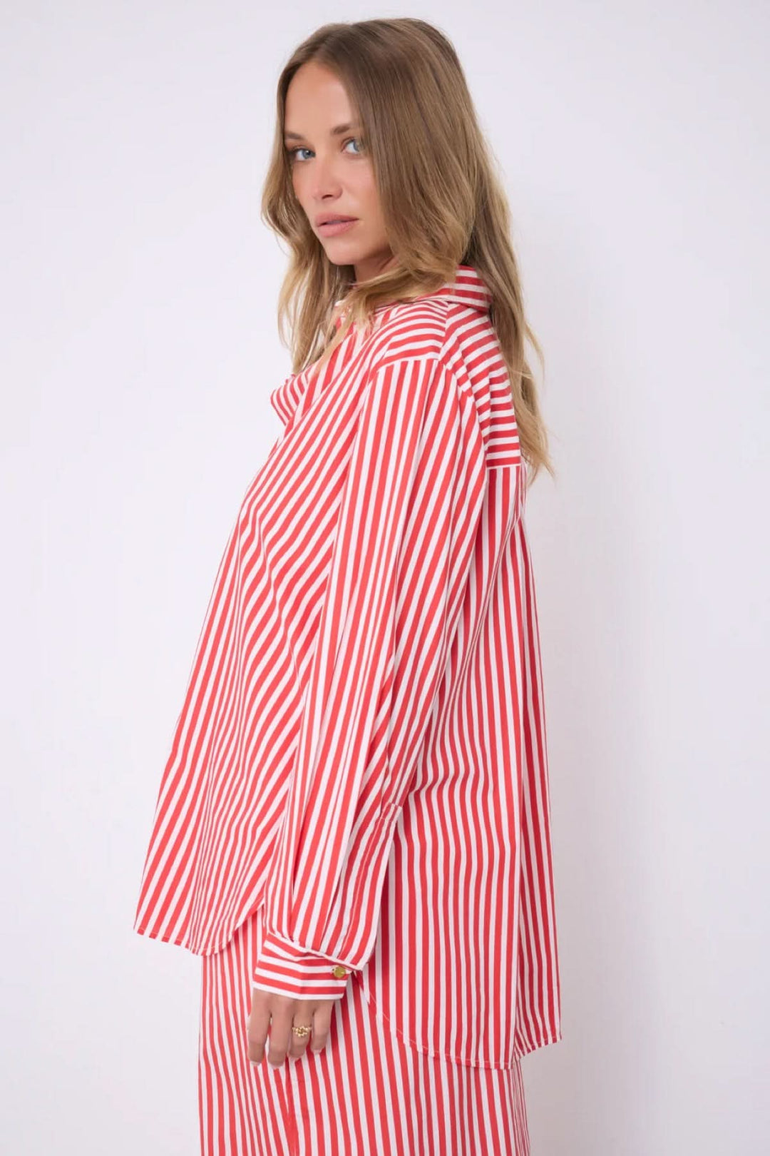 Althea Classic Flowy Striped Shirt Fit