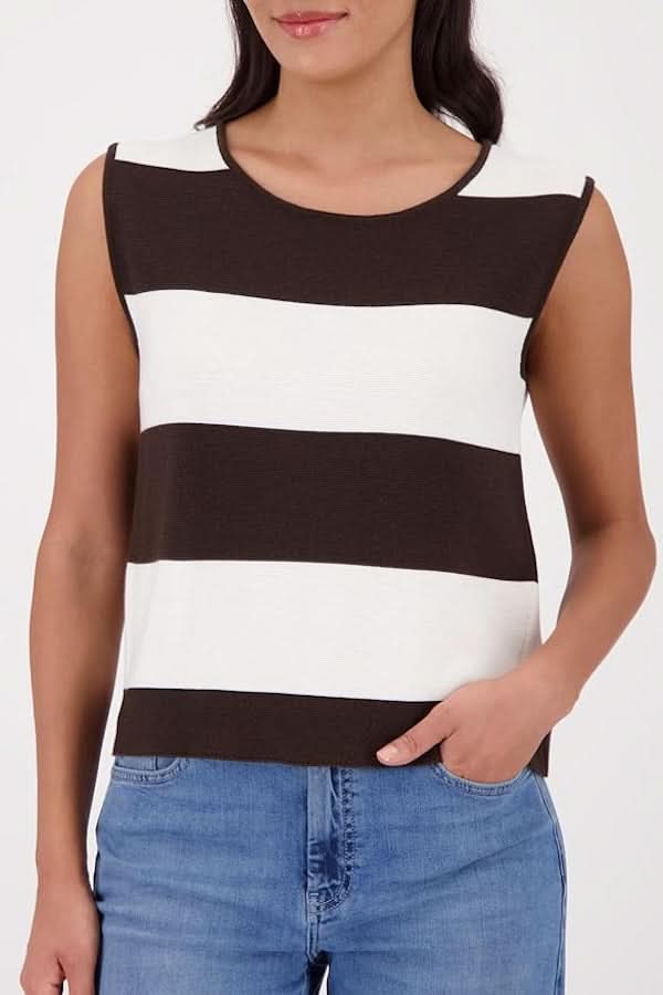Striped knit tank top