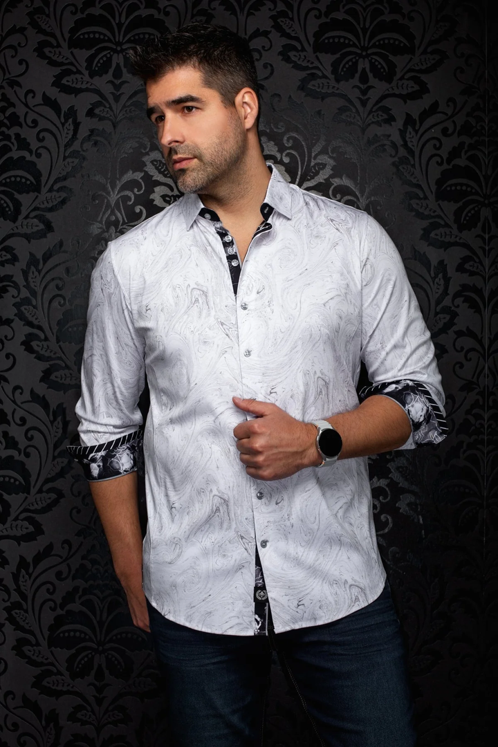 Chemise sport à imprimé marbré Nerio