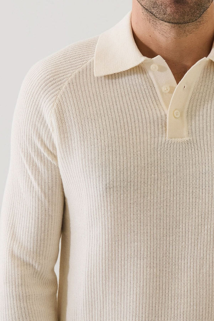 RIBBED KNIT POLO SHIRT