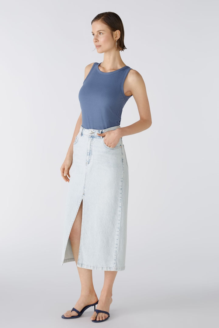 Long denim skirt