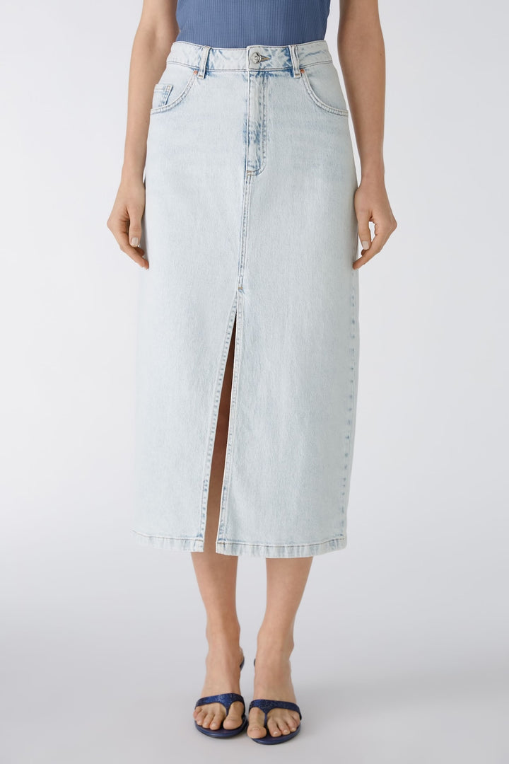 Long denim skirt