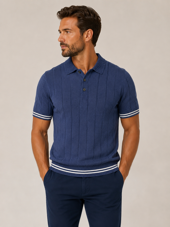 Vintage textured polo shirt