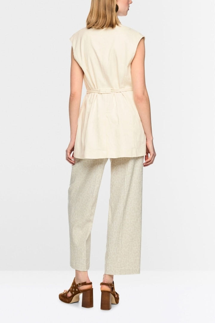 Long safari vest made of a linen blend