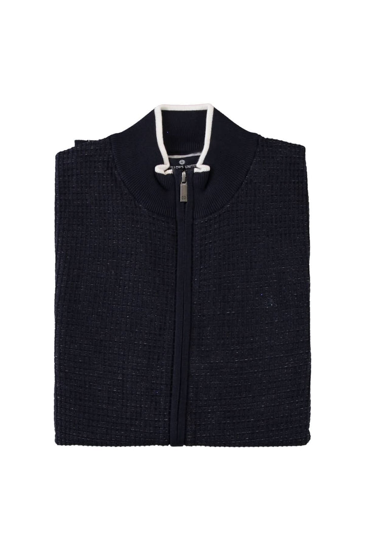 Structured-textured zip-up cardigan