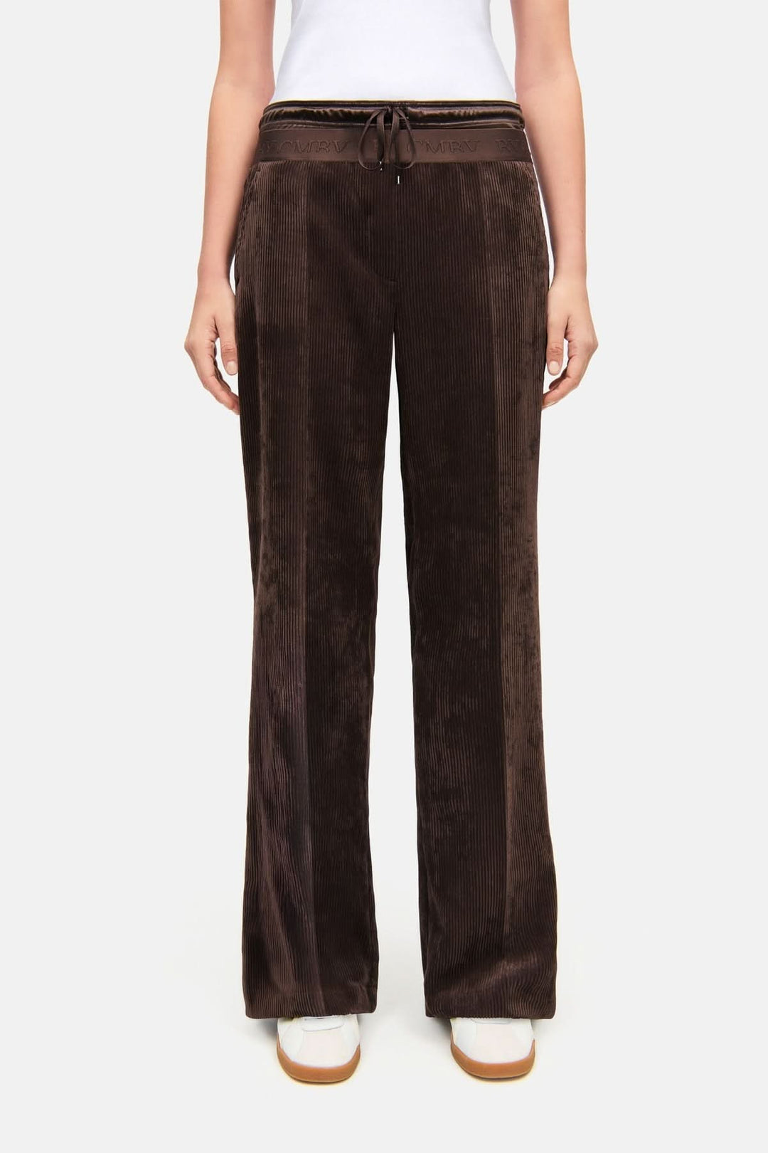 Pantalon en velours côtelé à taille élastique