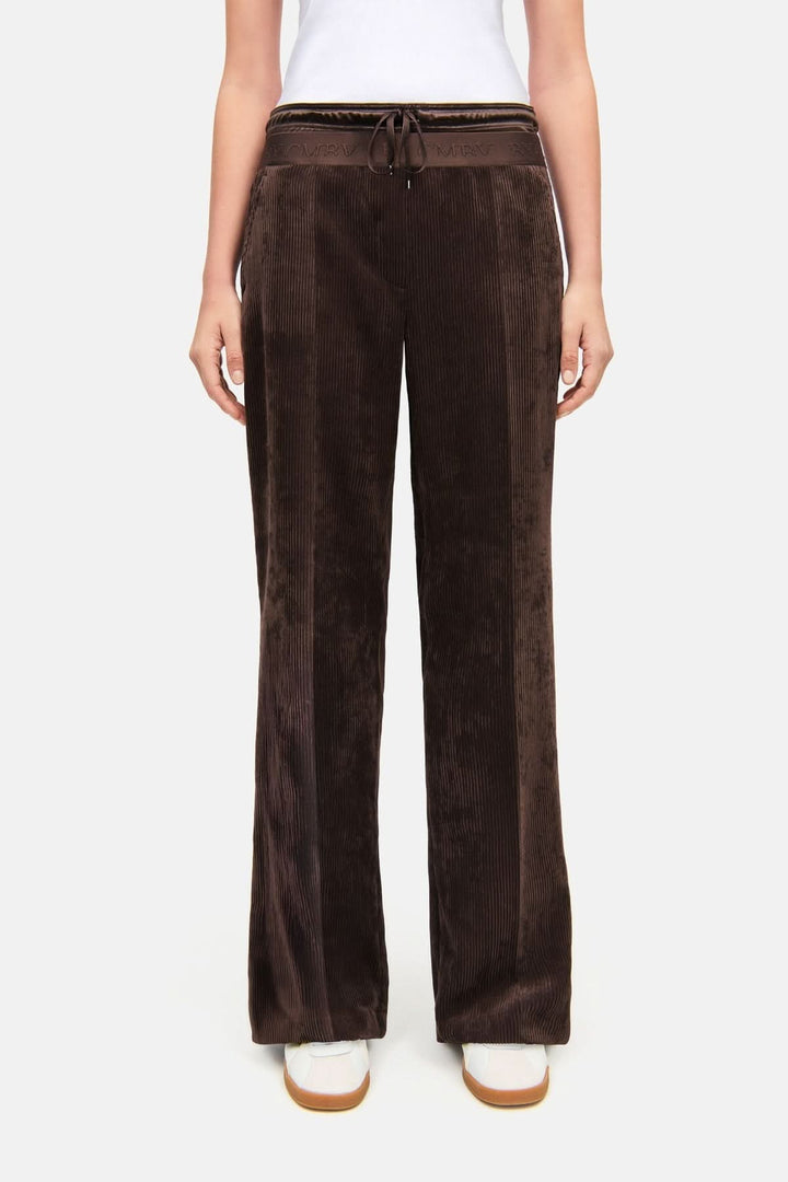 Pantalon en velours côtelé à taille élastique