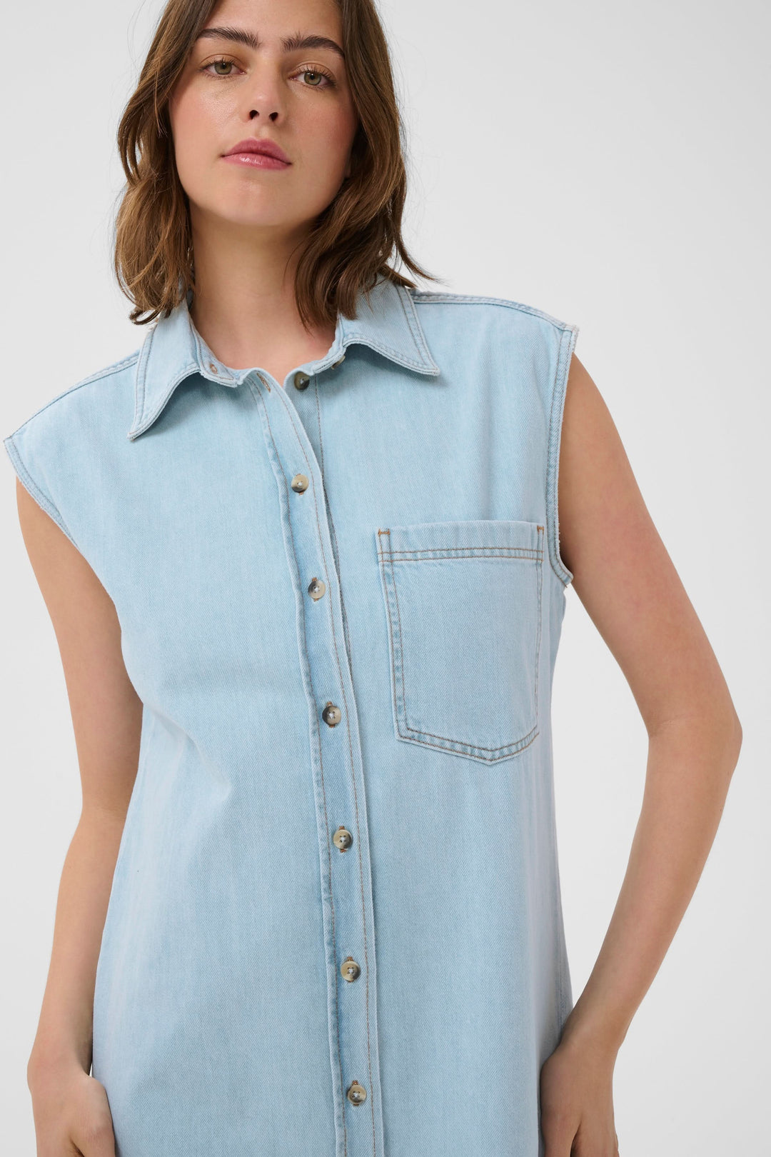 Elly Sleeveless Shirt Dress