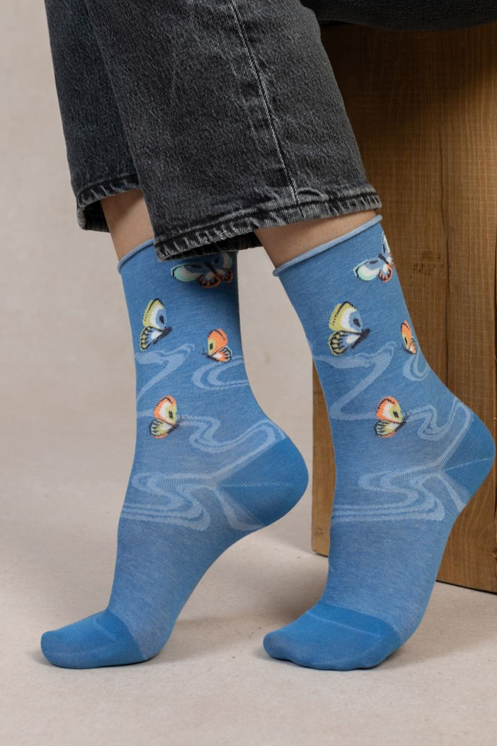 Socks with butterfly print