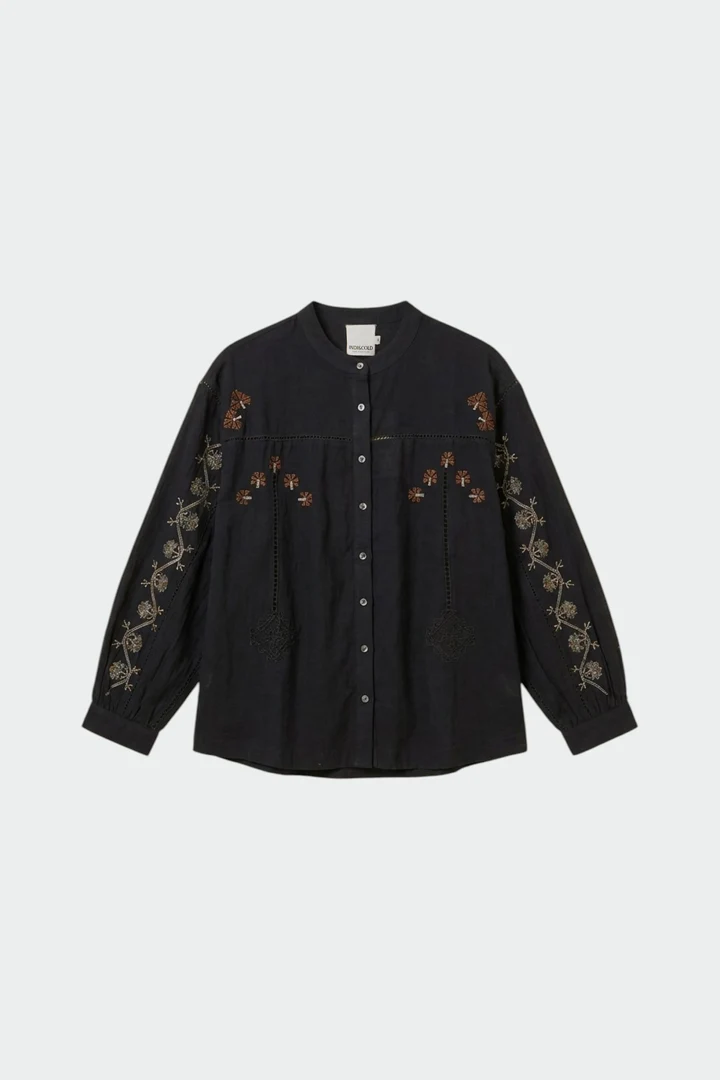 Blouse brodée à manches longues
