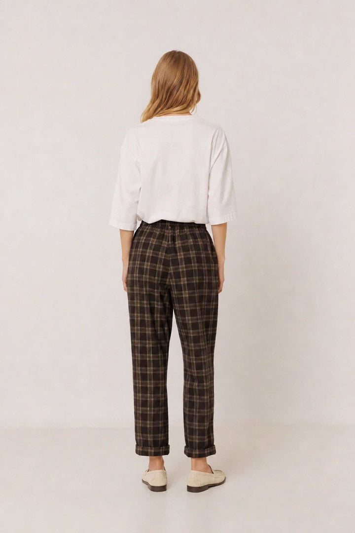 Pantalon à carreaux à coupe décontractée pour femme Indi &amp; cold