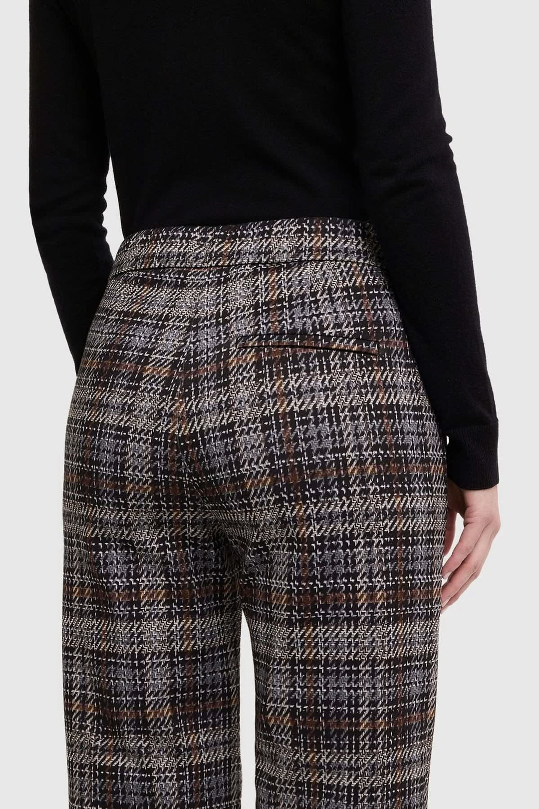 Pantalon à carreaux à jambe large vue de face pour femme Mac Jeans