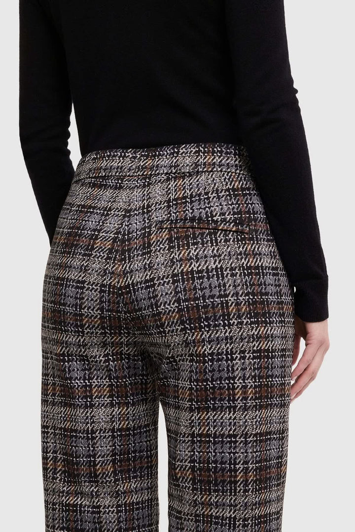 Pantalon à carreaux à jambe large vue de face pour femme Mac Jeans