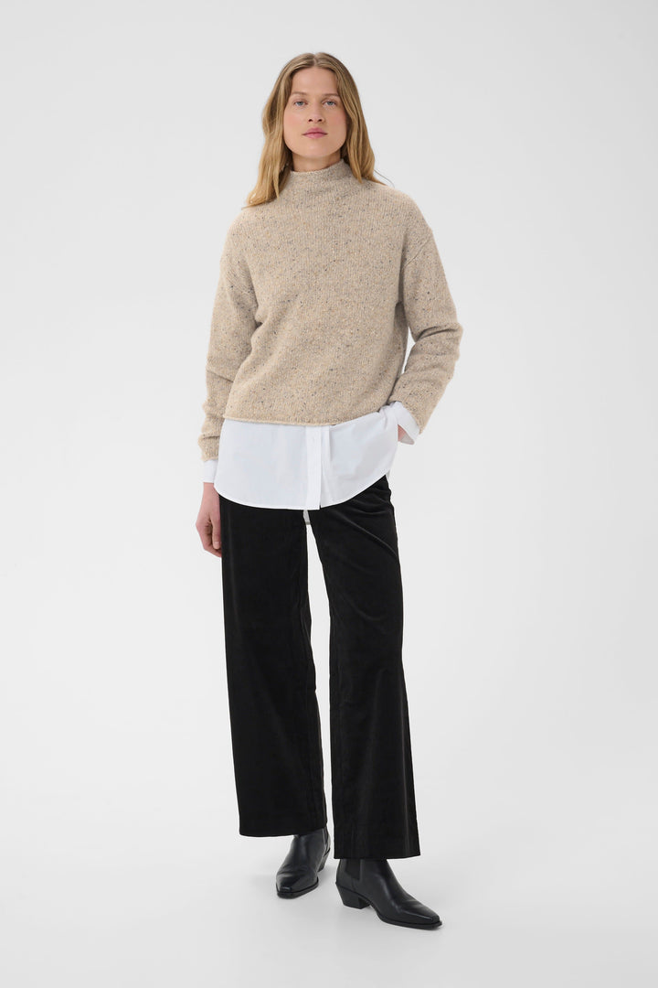 Pantalon à jambe large à carreaux vue de face pour femme Part Two