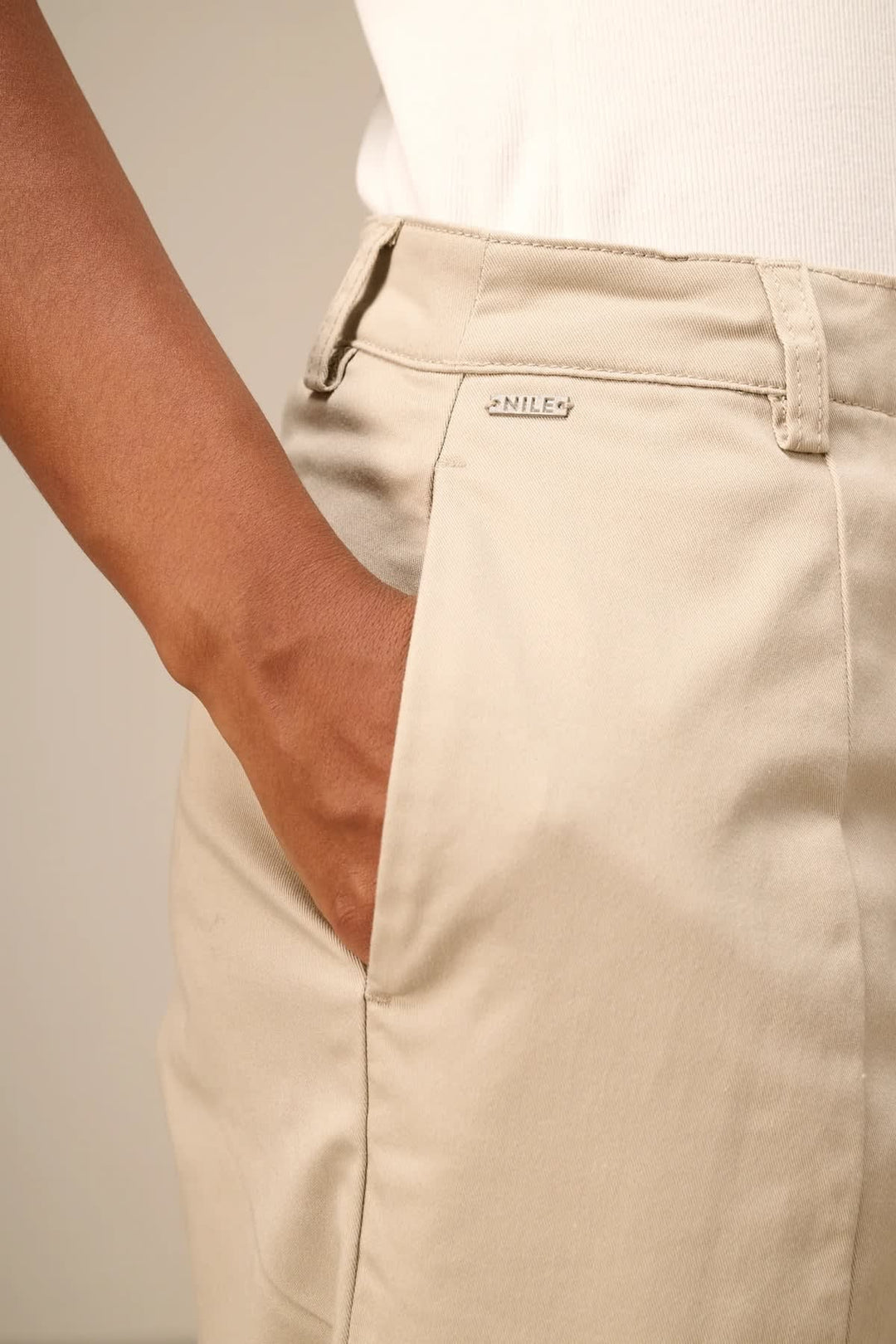 Pantalon barrel à taille haute pour femme Nile