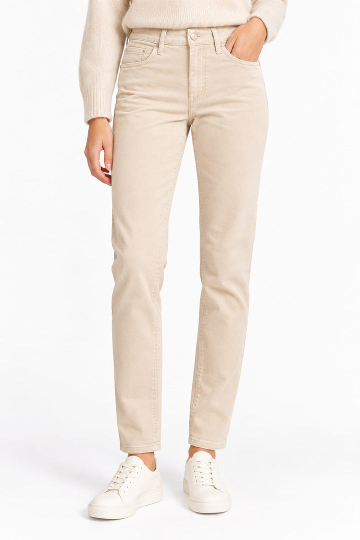 Pantalon chino à jambe droite vue de face pour femme CARRELI JEANS