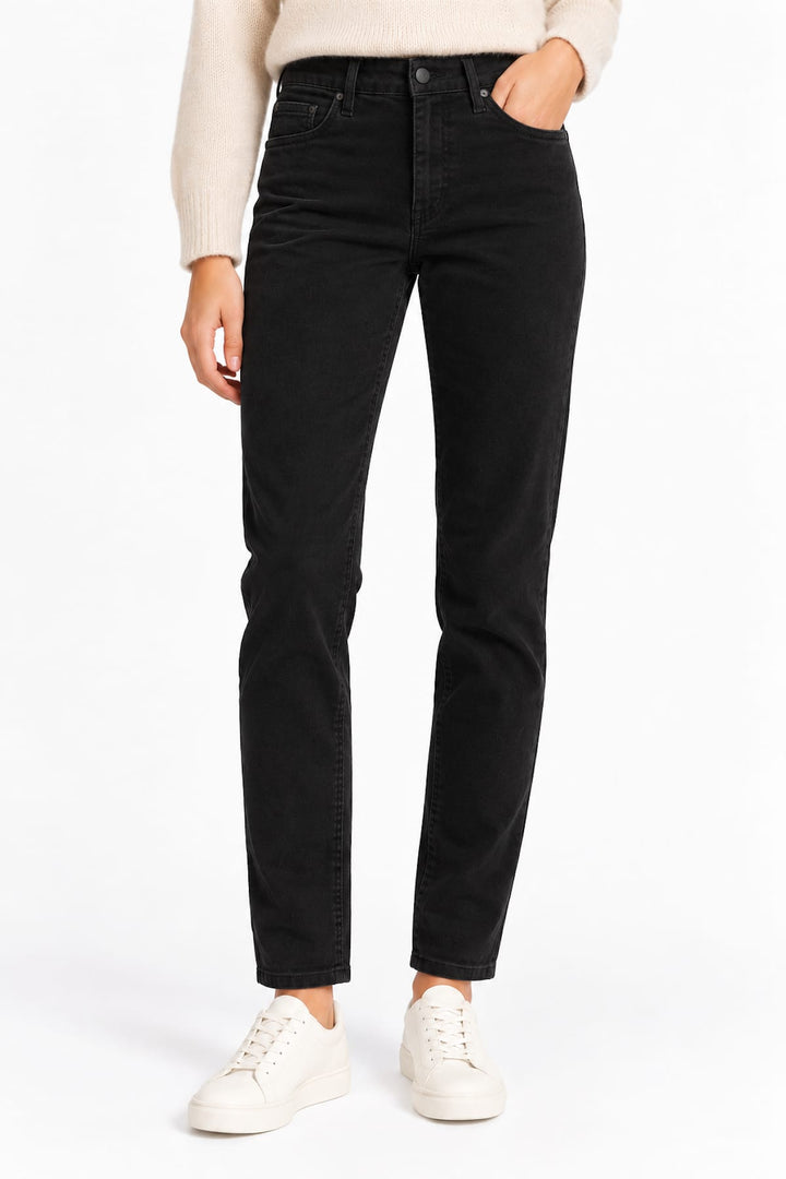 Pantalon chino à jambe droite vue de face pour femme CARRELI JEANS