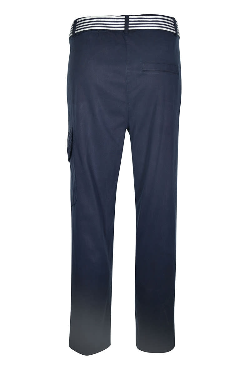 Pantalon chino Laura avec ceinture rayée vue de face pour femme kennys