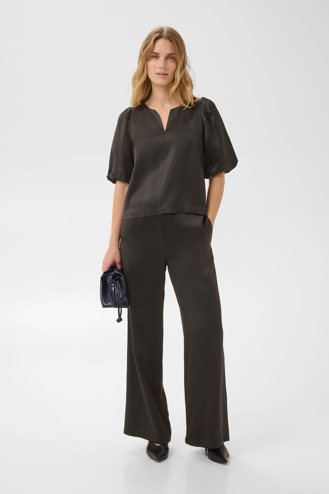 Part Two Dalilla fluid wide-leg trousers for women, front view