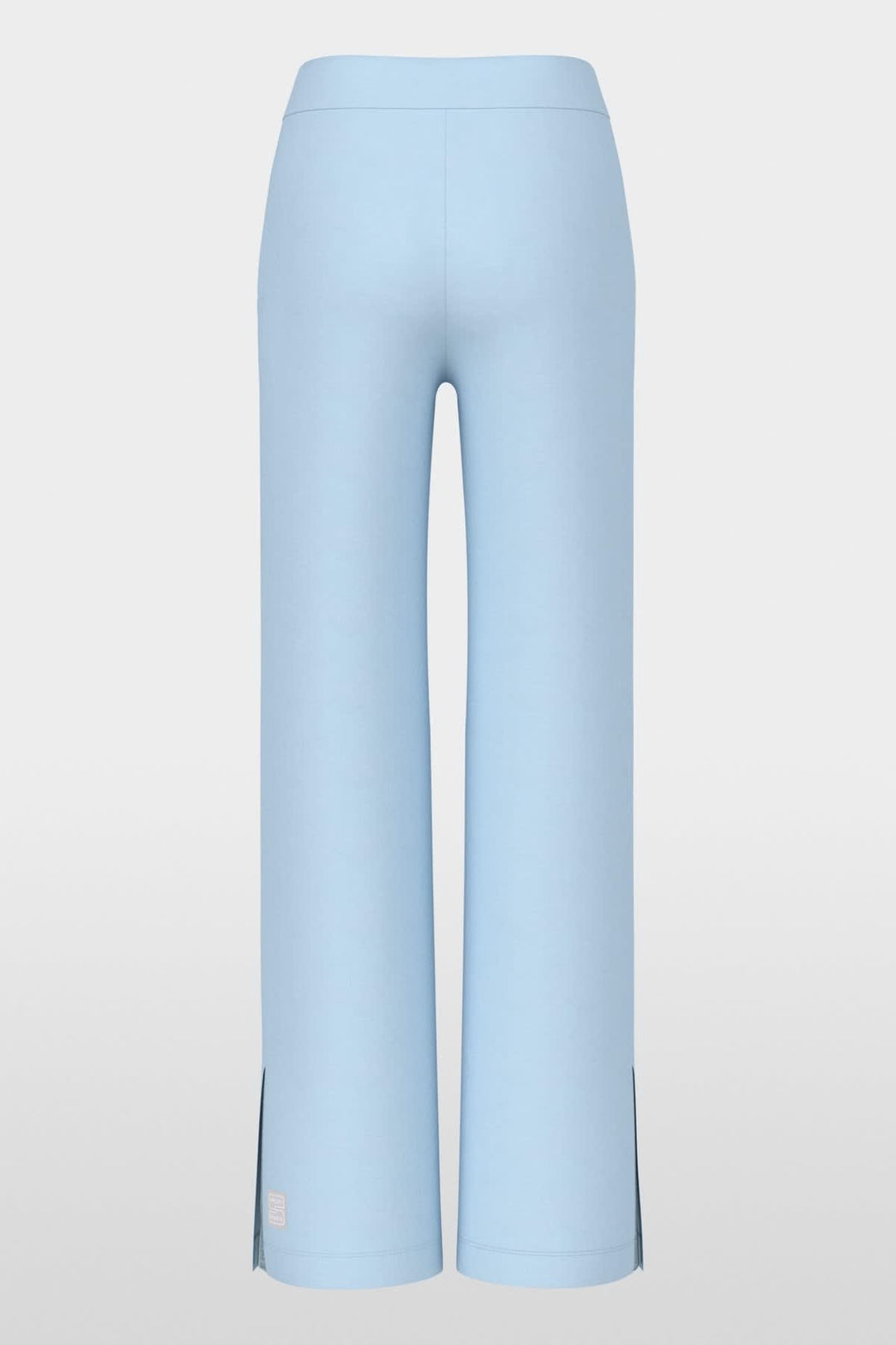 Vue de côté pantalon jogger Marc Cain pour femme gris argenté détails côtelés - Valérie Simon