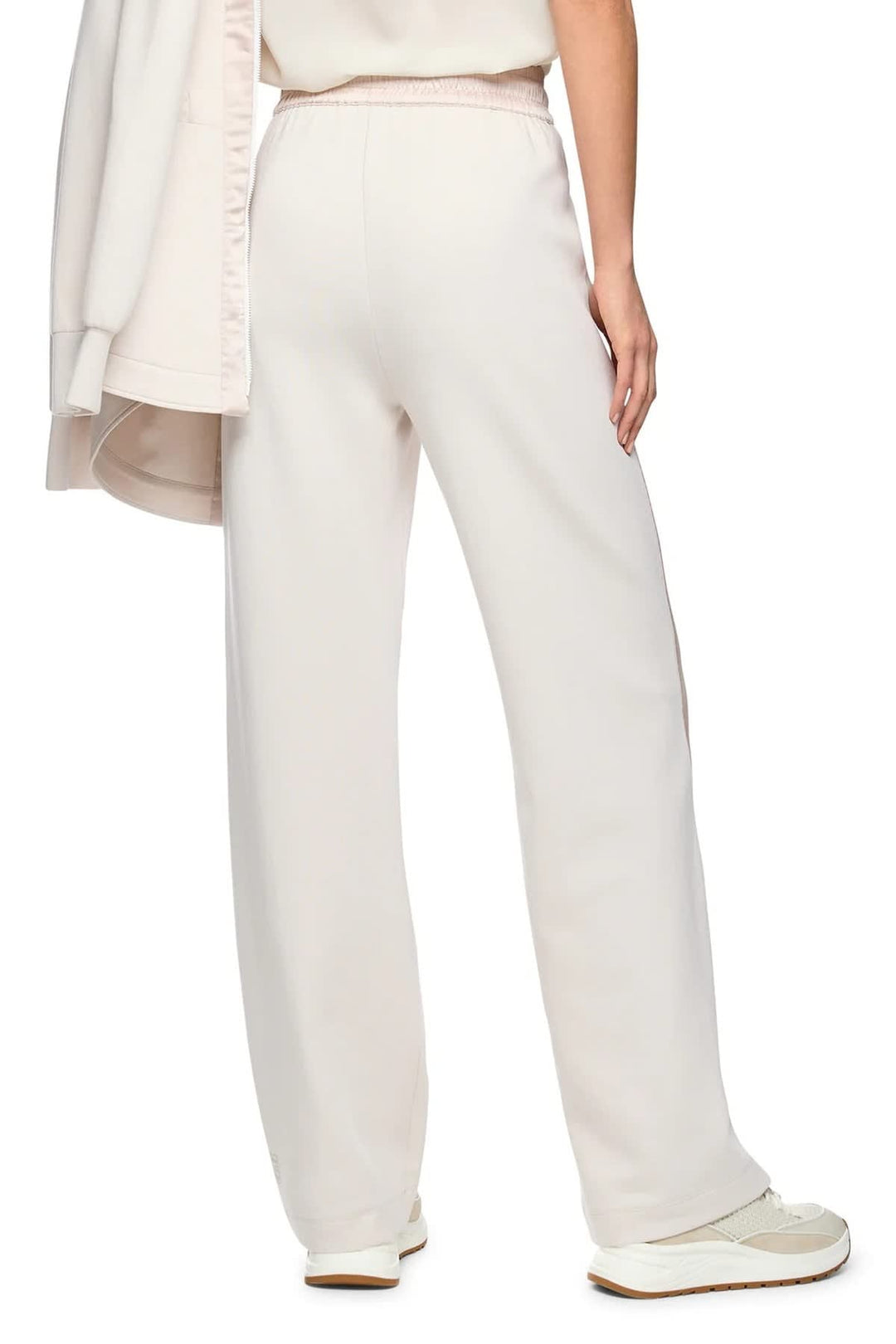 Vue de face pantalon large bandes satinées Marc Cain noir pour femme - Valérie Simon